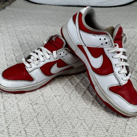 Nike Dunk Low DD1391-600 Championship Red White Men’s Size 10 Used - Picture 1 of 6